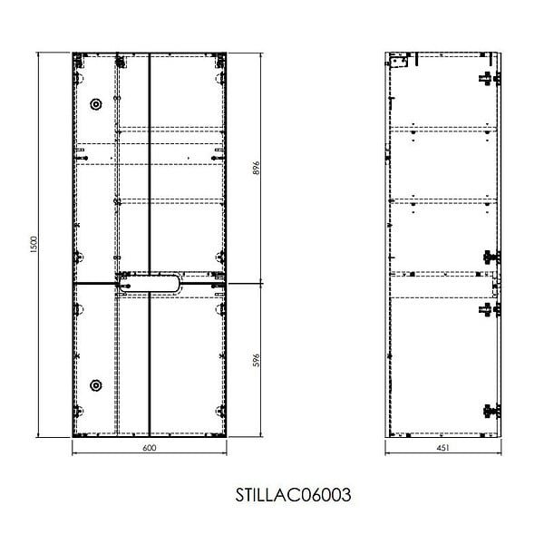 NATUREL - Naturel Meuble de salle de bain Naturel Stilla 60x150x44 cm blanc (STILLAC06003) - large