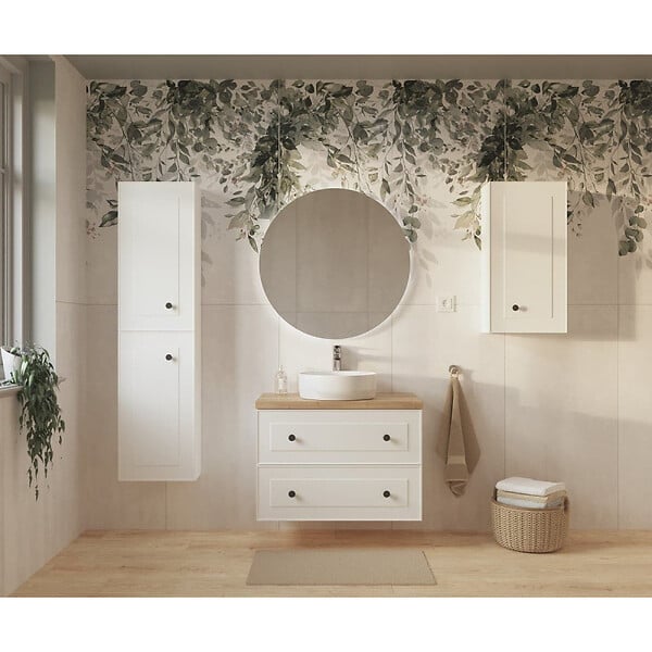 NATUREL - Naturel Meuble de salle de bain sous lavabo Naturel Forli 80x45x46 cm blanc (FORLI80BID) - large