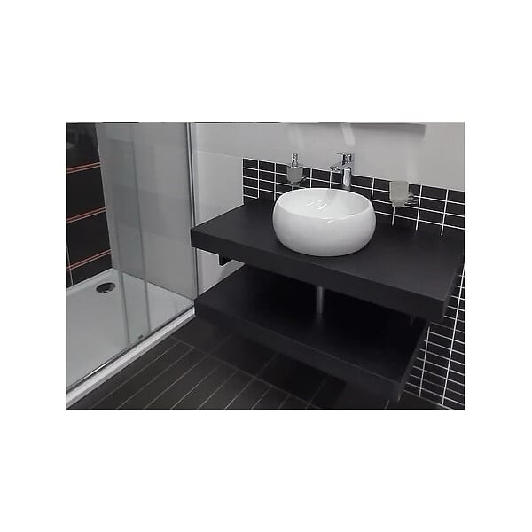 NATUREL - Naturel Plaque sous lavabo sans lavabo Naturel Dolce 100x8x50 cm noir mat DO10050BL - large