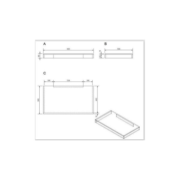 NATUREL - Naturel Plaque sous lavabo Naturel Dolce 90x50 cm acacia DO9050AK - large