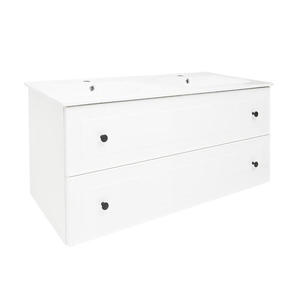 NATUREL - Naturel Meuble de salle de bain avec lavabo Naturel Forli 120x45x46 cm blanc (FORLI120BIU) - large