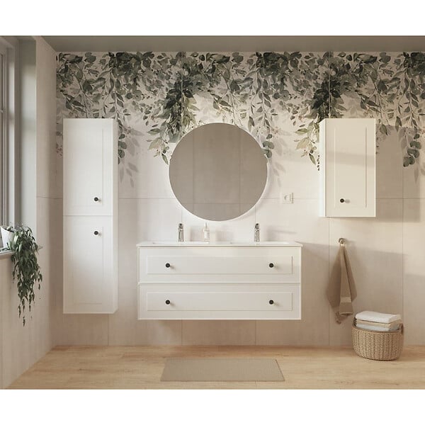 NATUREL - Naturel Meuble de salle de bain avec lavabo Naturel Forli 120x45x46 cm blanc (FORLI120BIU) - large