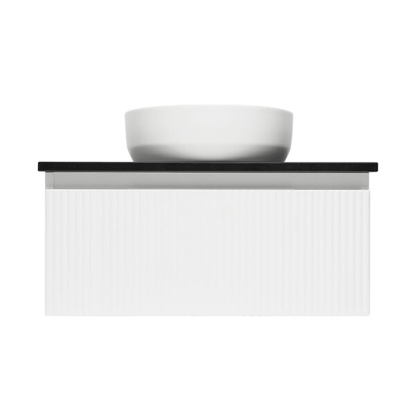 SWISS AQUA TECHNOLOGIES - Swiss Aqua Technologies Meuble de salle de bain avec comptoir en pierre artificielle SAT Evolution 78x30x44,8 cm blanc mat (SATEVO80WMTK) - large