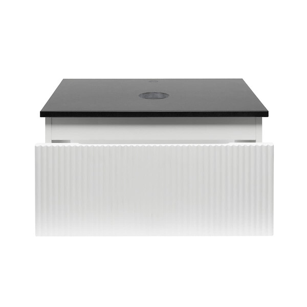 SWISS AQUA TECHNOLOGIES - Swiss Aqua Technologies Meuble de salle de bain avec comptoir en pierre artificielle SAT Evolution 78x30x44,8 cm blanc mat (SATEVO80WMTK) - large