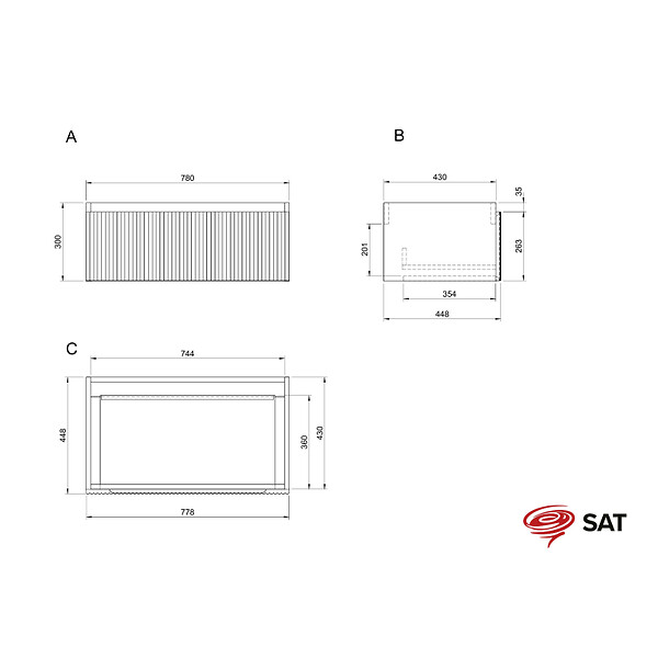 SWISS AQUA TECHNOLOGIES - Swiss Aqua Technologies Meuble de salle de bain avec comptoir en pierre artificielle SAT Evolution 78x30x44,8 cm blanc mat (SATEVO80WMTK) - large