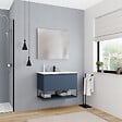 CERAMIA - Ceramia meuble de salle de bain 80 cm, certifié FSC, bleu foncé (CERAMIA-1DB80) - vignette