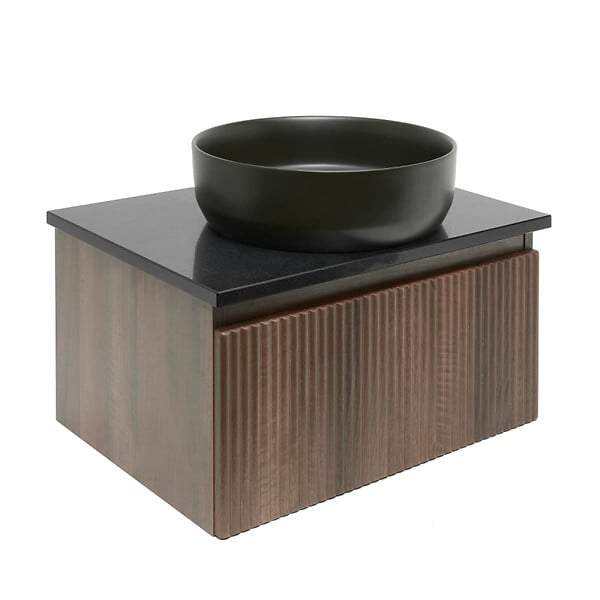 SWISS AQUA TECHNOLOGIES - Swiss Aqua Technologies Meuble de salle de bain avec comptoir en granit SAT Evolution 58x30x44,8 cm noyer mat (SATEVO60NAZ) - large