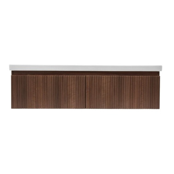 SWISS AQUA TECHNOLOGIES - Swiss Aqua Technologies Evolution 118x30x44,8 cm meuble sous vasque suspendu, noyer Aida mat (SATEVO120NA) - large