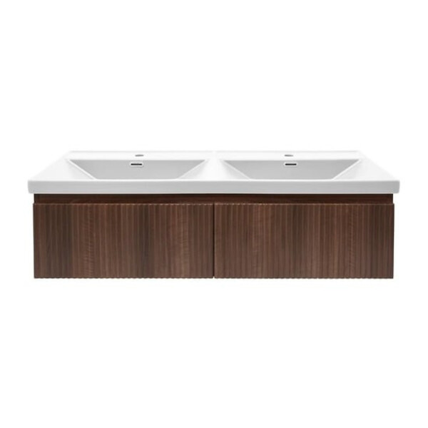 SWISS AQUA TECHNOLOGIES - Swiss Aqua Technologies Evolution 118x30x44,8 cm meuble sous vasque suspendu, noyer Aida mat (SATEVO120NA) - large