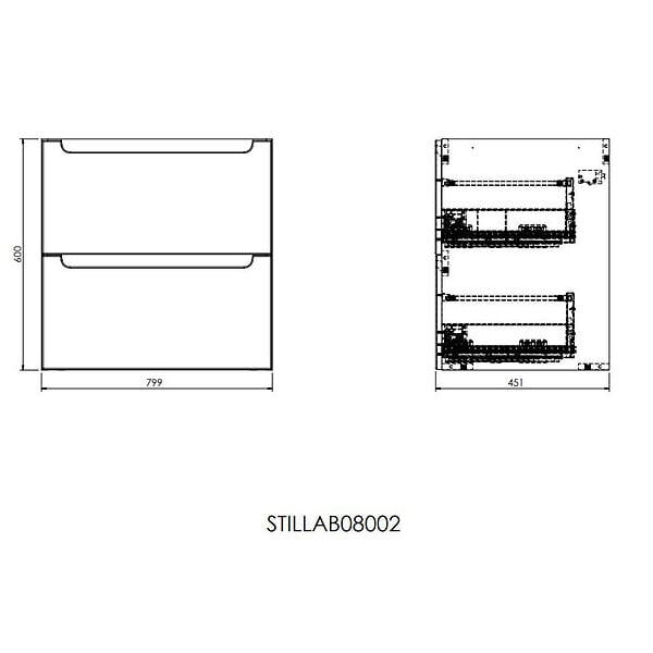 NATUREL - Naturel Meuble de salle de bain supplémentaire Naturel Stilla 80x60x45 cm blanc (STILLAB08002) - large