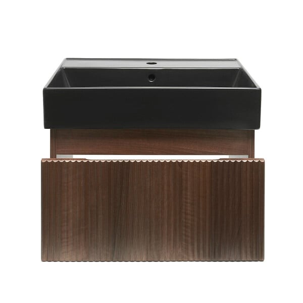 SWISS AQUA TECHNOLOGIES - Meuble de salle de bain avec lavabo SAT Evolution 58x30x44,8 cm noyer mat (SATEVO60NAU2B) - large