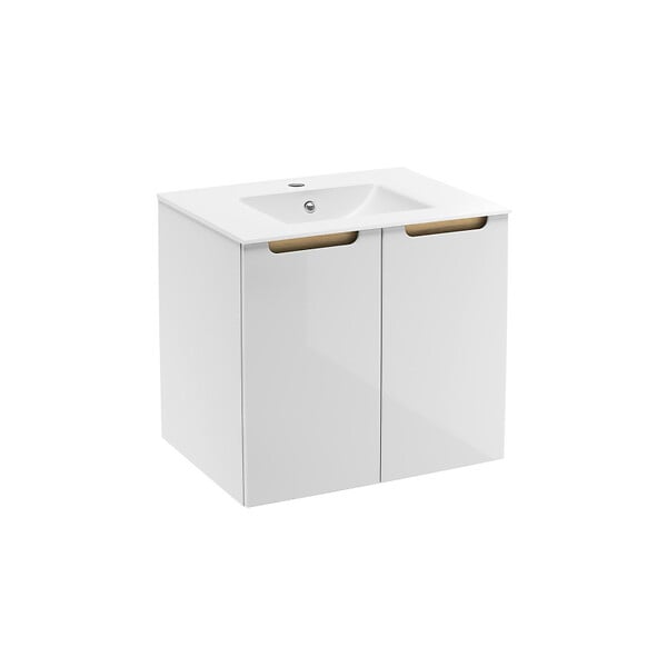 NATUREL - Naturel Meuble de salle de bain avec lavabo Naturel Stilla 60x60x45 cm blanc (STILLAD06033U1) - large