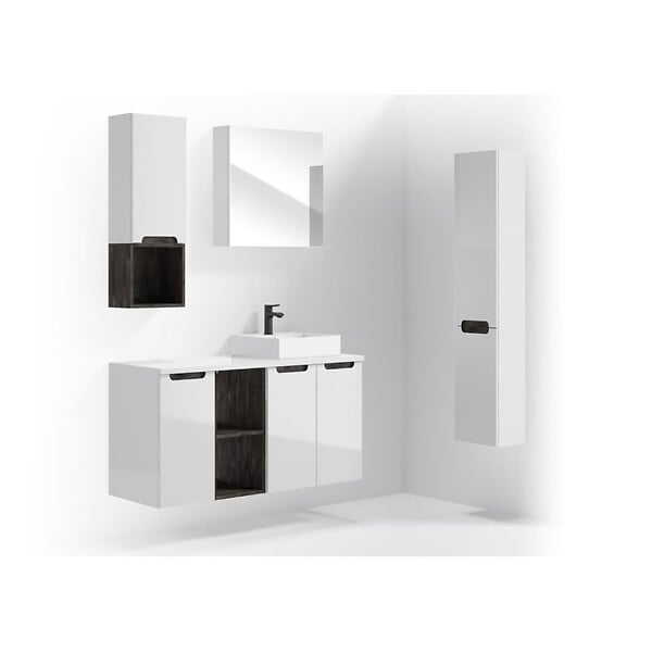 NATUREL - Naturel Meuble de salle de bain avec lavabo Naturel Stilla 60x60x45 cm blanc (STILLAD06033U1) - large