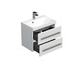 NATUREL - Naturel Meuble de salle de bain avec lavabo Naturel Cube Way 60x40 cm blanc brillant (CUBE260ZBL) - vignette