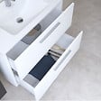 VITRA - Mia ensemble meuble préassemblé 79x61x39,5 cm avec lavabo, miroir avec éclairage LED, Blanc brillant (MIASET80B) - vignette