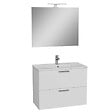 VITRA - Mia ensemble meuble préassemblé 79x61x39,5 cm avec lavabo, miroir avec éclairage LED, Blanc brillant (MIASET80B) - vignette