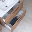 VITRA - Vitra  Mia ensemble meuble 79x61x39,5 cm avec miroir, lavabo et éclairage LED, Chêne (MIASET80D) - vignette