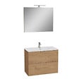 VITRA - Vitra  Mia ensemble meuble 79x61x39,5 cm avec miroir, lavabo et éclairage LED, Chêne (MIASET80D) - vignette