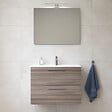 VITRA - Vitra  Mia ensemble avec meuble  pré-assemblé 79x61x39,5 cm + miroir + lavabo en céramique + éclairage LED, cordoba (MIASET80C) - vignette