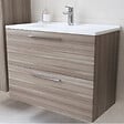 VITRA - Vitra  Mia ensemble avec meuble  pré-assemblé 79x61x39,5 cm + miroir + lavabo en céramique + éclairage LED, cordoba (MIASET80C) - vignette