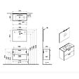 VITRA - Vitra  Mia ensemble avec meuble  pré-assemblé 79x61x39,5 cm + miroir + lavabo en céramique + éclairage LED, cordoba (MIASET80C) - vignette