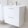 VITRA - Vitra  Mia ensemble meuble préassemblé 59x61x39,5 cm avec miroir, lavabo et éclairage LED, Blanc brillant (MIASET60B) - vignette