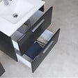 VITRA - Vitra  Mia ensemble meuble préassemblé 59x61x39,5 cm avec lavabo, miroir et éclairage LED, Anthracite brillant (MIASET60A) - vignette