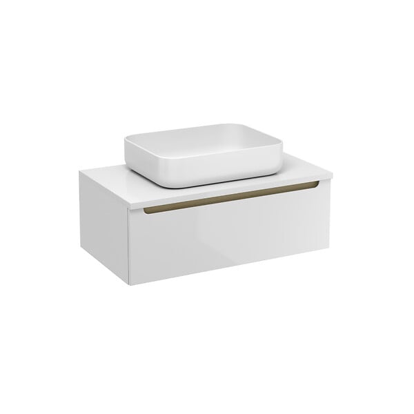 NATUREL - Naturel Meuble de salle de bain sous lavabo Naturel Stilla 80x30x45 cm blanc (STILLAD08005DBI) - large
