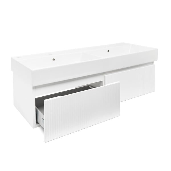 SWISS AQUA TECHNOLOGIES - Swiss Aqua Technologies Meuble de salle de bain avec lavabo SAT Evolution 118x30x44,8 cm blanc mat (SATEVO120WMU2) - large