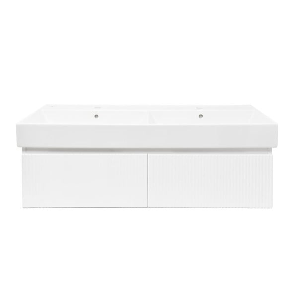 SWISS AQUA TECHNOLOGIES - Swiss Aqua Technologies Meuble de salle de bain avec lavabo SAT Evolution 118x30x44,8 cm blanc mat (SATEVO120WMU2) - large