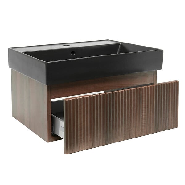 SWISS AQUA TECHNOLOGIES - Swiss Aqua Technologies Meuble de salle de bain avec lavabo SAT Evolution 78x30x44,8 cm noyer mat (SATEVO80NAU2B) - large