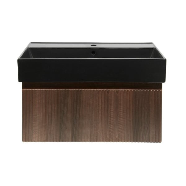 SWISS AQUA TECHNOLOGIES - Swiss Aqua Technologies Meuble de salle de bain avec lavabo SAT Evolution 78x30x44,8 cm noyer mat (SATEVO80NAU2B) - large