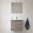 VITRA - Vitra  Mia ensemble avec meuble préassemblé 59x61x39,5 cm + miroir + lavabo en céramique + éclairage LED, Cordoba (MIASET60C) - vignette