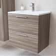 VITRA - Vitra  Mia ensemble avec meuble préassemblé 59x61x39,5 cm + miroir + lavabo en céramique + éclairage LED, Cordoba (MIASET60C) - vignette