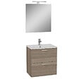 VITRA - Vitra  Mia ensemble avec meuble préassemblé 59x61x39,5 cm + miroir + lavabo en céramique + éclairage LED, Cordoba (MIASET60C) - vignette