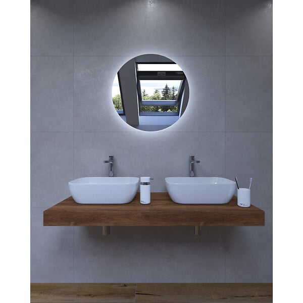 NATUREL - Ensemble de salle de bain SAT avec plaque sous lavabo Dolce 120x8x50 cm chêne charleston KSETDO19 - large
