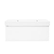 NATUREL - Meuble et lavabo salle de bain strié Naturel Savona 118x43x44,8 cm blanc brillant (SAVONA120BIU2) - vignette