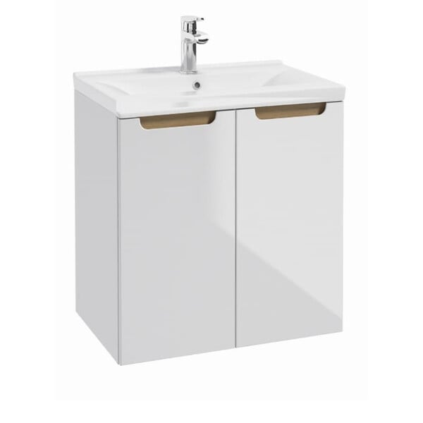 NATUREL - Naturel Meuble de salle de bain avec lavabo Naturel Stilla 60x60x45 cm blanc (STILLAD06033U3) - large