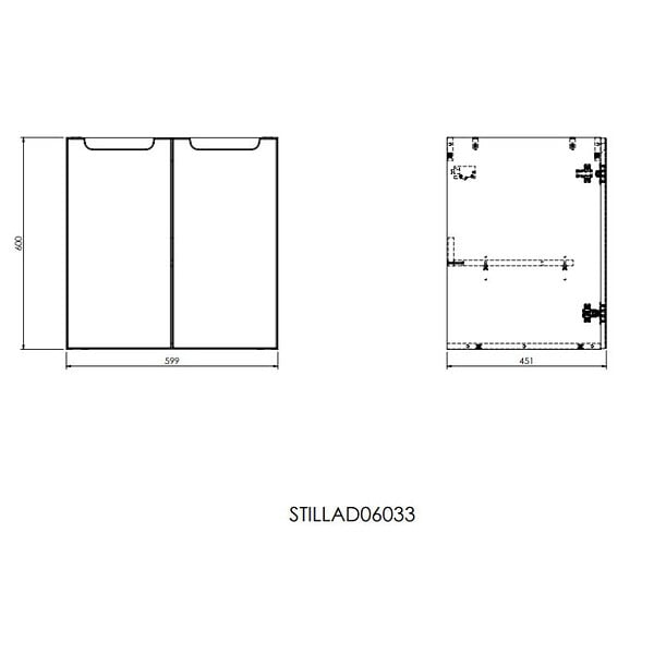 NATUREL - Naturel Meuble de salle de bain avec lavabo Naturel Stilla 60x60x45 cm blanc (STILLAD06033U3) - large