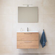 VITRA - Vitra  Mia ensemble avec meuble préassemblé 59x61x39,5 cm + miroir + lavabo céramique + éclairage LED, chêne (MIASET60D) - vignette