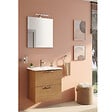 VITRA - Vitra  Mia ensemble avec meuble préassemblé 59x61x39,5 cm + miroir + lavabo céramique + éclairage LED, chêne (MIASET60D) - vignette