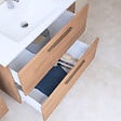 VITRA - Vitra  Mia ensemble avec meuble préassemblé 59x61x39,5 cm + miroir + lavabo céramique + éclairage LED, chêne (MIASET60D) - vignette