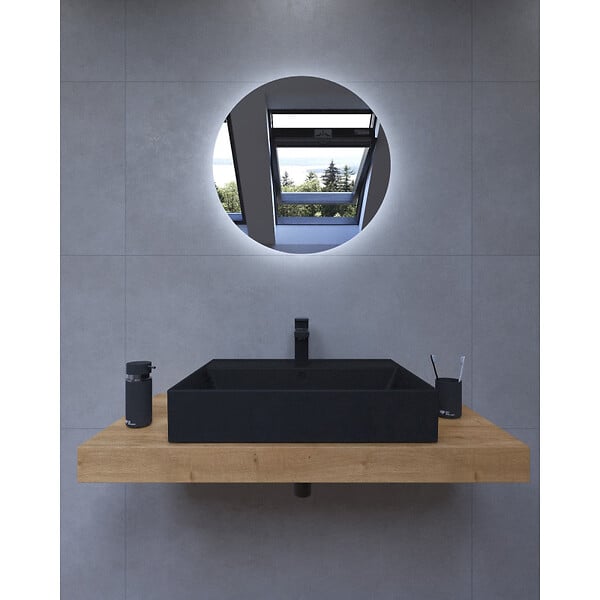 NATUREL - Ensemble de salle de bain Hansgrohe avec Dolce 100x8x50 cm chêne halifax KSETDO16 - large