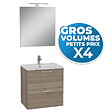 VITRA - Vitra  Lot de 4 Meubles Mia   59x61x39,5 cm avec miroir, lavabo et éclairage LED, Cordoba (MIASET60C-GVP04) - vignette