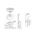 VITRA - Vitra  Lot de 4 Meubles Mia   59x61x39,5 cm avec miroir, lavabo et éclairage LED, Cordoba (MIASET60C-GVP04) - vignette