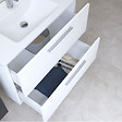 VITRA - Vitra  Set Mia ensemble meuble 79x61x39,5 cm  avec miroir, lavabo, éclairage LED + armoire 145x35x35cm, Blanc brillant - vignette