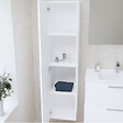 VITRA - Vitra  Set Mia ensemble meuble 79x61x39,5 cm  avec miroir, lavabo, éclairage LED + armoire 145x35x35cm, Blanc brillant - vignette