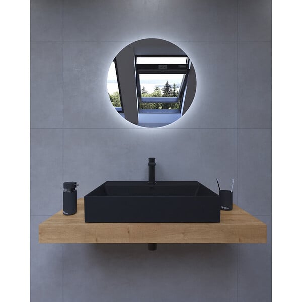 NATUREL - Naturel Ensemble de salle de bain SAT avec plaque sous lavabo Dolce 100x8x50 cm chêne halifax KSETDO15 - large