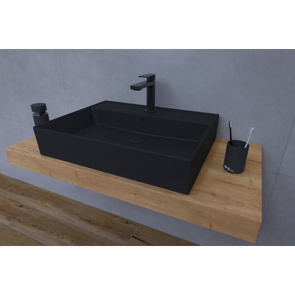 NATUREL - Naturel Ensemble de salle de bain SAT avec plaque sous lavabo Dolce 100x8x50 cm chêne halifax KSETDO15 - large