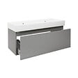 NATUREL - Meuble et vasque salle de bain strié Naturel Savona 118x43x44,8 cm gris mat (SAVONA120GMU2) - vignette